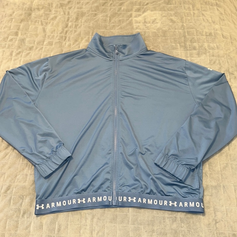 Under Armour Track Jacket, Running, Bomber Jacket, Polyester, Blue, Size M